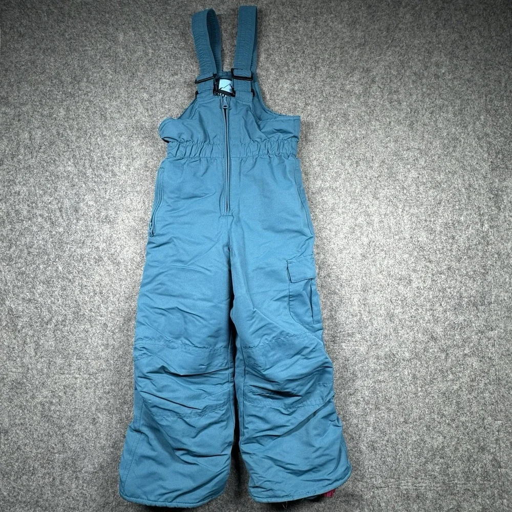 Iceburg Bib Snow Pants‎ Kids S(4/5) Puffer Zipper Front Adjustable Straps Green